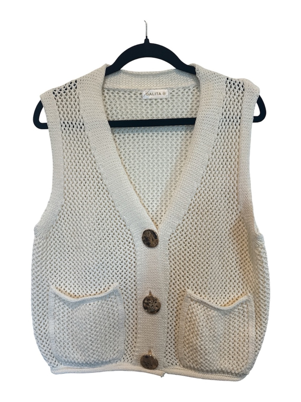 Women button down cardigan sweater sleeveless Sz M - Picture 2 of 7